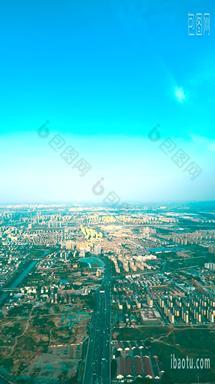 高空飞机视角看城市扬州广陵区